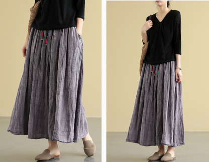 Casual linen loose fitting Women's Skirts  DZA2005106 VPPBUY shop