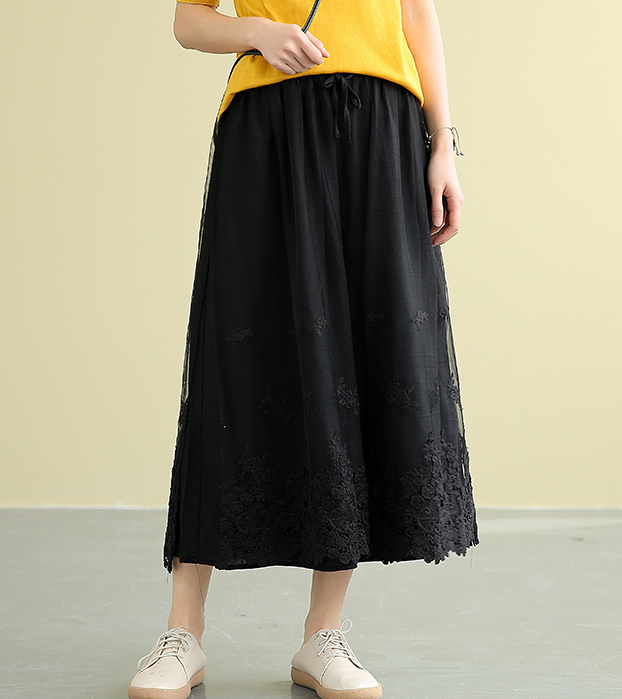 Casual polyester Cotton Cut out embroidery loose fitting Women's Skirts DZA2007191 VPPBUY shop