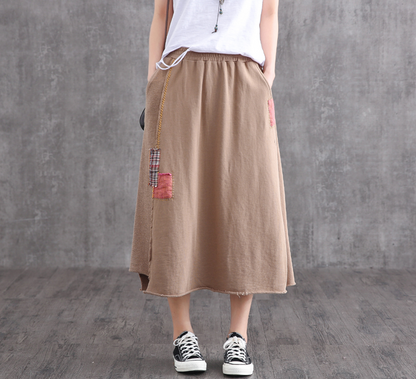 Casual Cotton  loose fitting Women's Skirts DZA2007126 VPPBUY shop