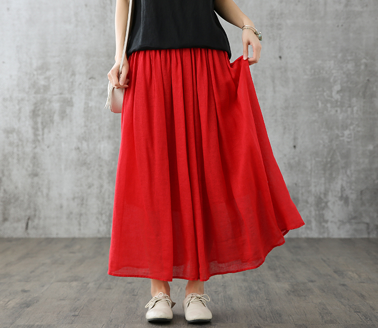 Casual Cotton Linen loose fitting Women's Skirts DZA200841 VPPBUY shop