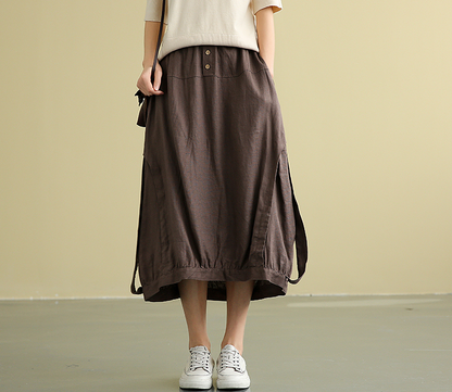 Casual Linen loose fitting Women's Skirts DZA2007192 VPPBUY shop