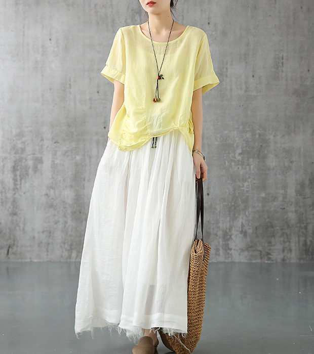 Casual Cotton Linen loose fitting Women's Skirts DZA2007301 VPPBUY shop