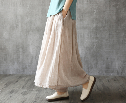 Casual linen loose fitting Women's Skirts  DZA2005261 VPPBUY shop