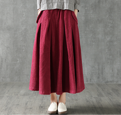 Casual Cotton linen loose fitting Women's Skirts  DZA2005262 VPPBUY shop