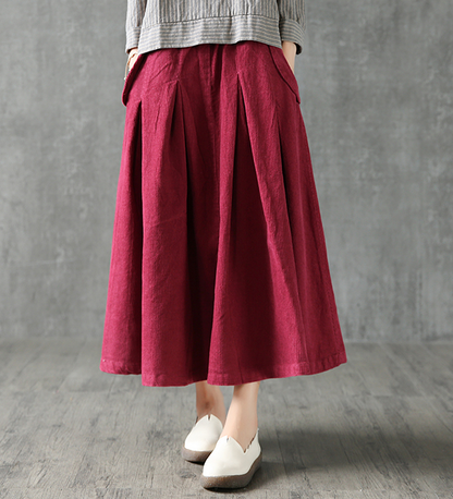 Casual Cotton linen loose fitting Women's Skirts  DZA2005262 VPPBUY shop