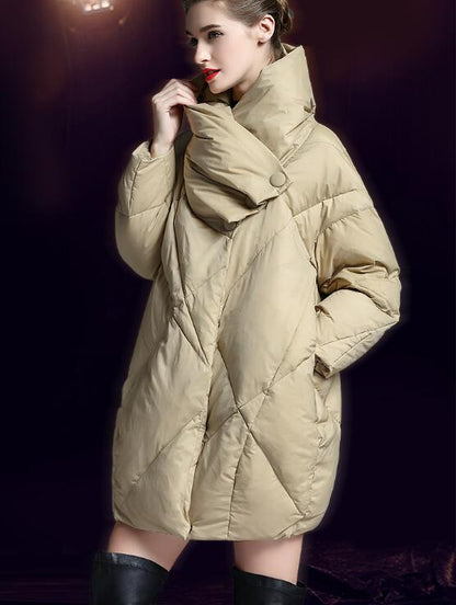 Cocoon Loose Women Puffer Coat Winter Down Coat Hooded Duck Down Jackets 6655 VPPBUY shop