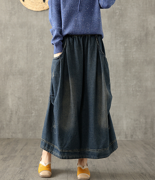 Denim Casual Cotton  loose fitting Women's Skirts  DZA200612 VPPBUY shop