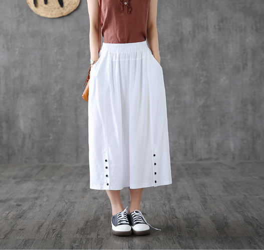 Casual Cotton Linen  loose fitting Women's Skirts  DZA200624 VPPBUY shop