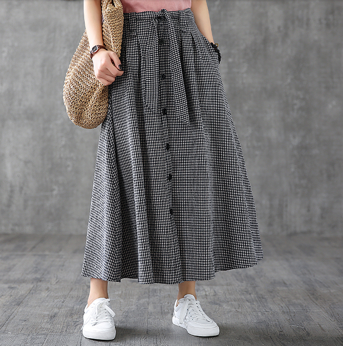 Casual Cotton Linen  loose fitting Women's Skirts  DZA200619 VPPBUY shop