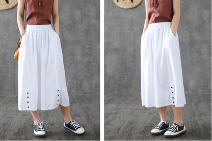 Casual Cotton Linen  loose fitting Women's Skirts  DZA200624 VPPBUY shop