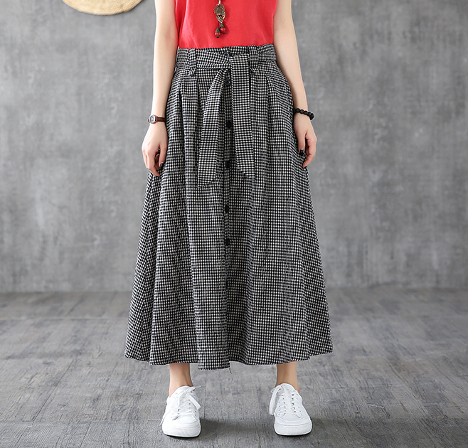 Casual Cotton Linen  loose fitting Women's Skirts  DZA200619 VPPBUY shop