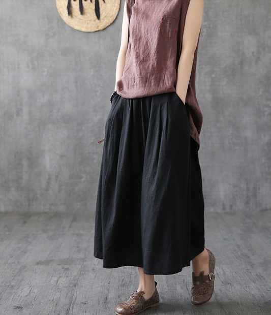 Casual Cotton Linen  loose fitting Women's Skirts  DZA200622 VPPBUY shop