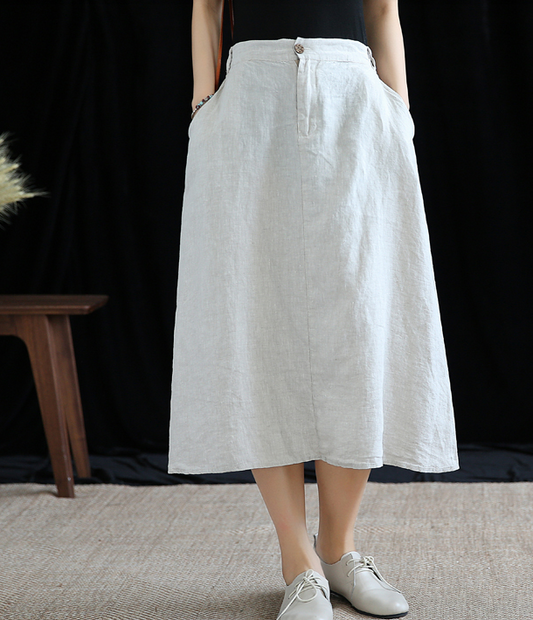 Casual Linen  loose fitting Women's Skirts  DZA200623 VPPBUY shop