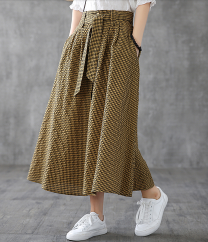 Casual Cotton Linen  loose fitting Women's Skirts  DZA200619 VPPBUY shop