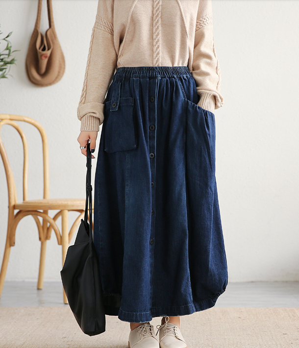 Denim Casual Cotton loose fitting Women's Skirts DZA2006115 VPPBUY shop