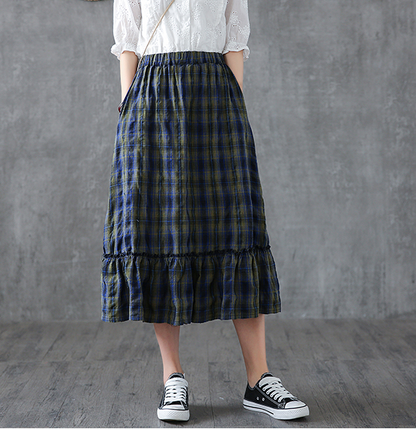 Casual Cotton Linen  loose fitting Women's Skirts  DZA200617 VPPBUY shop