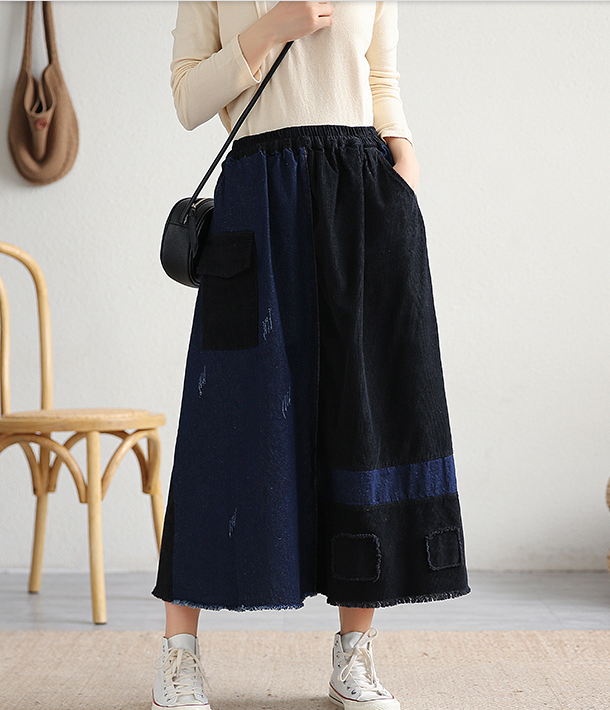 Casual Cotton Linen loose fitting Women's Skirts DZA2006116 VPPBUY shop