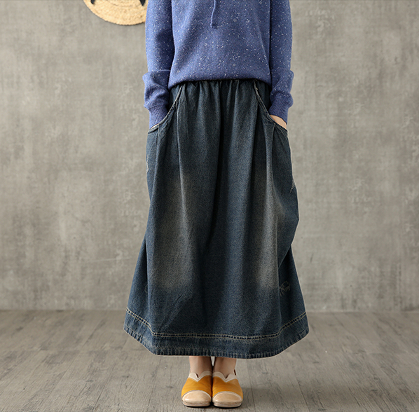 Denim Casual Cotton  loose fitting Women's Skirts  DZA200612 VPPBUY shop