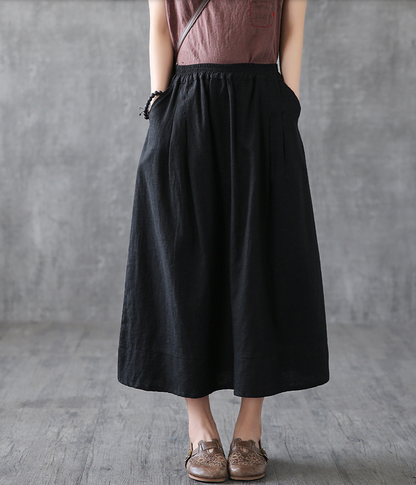 Casual Cotton Linen  loose fitting Women's Skirts  DZA200622 VPPBUY shop