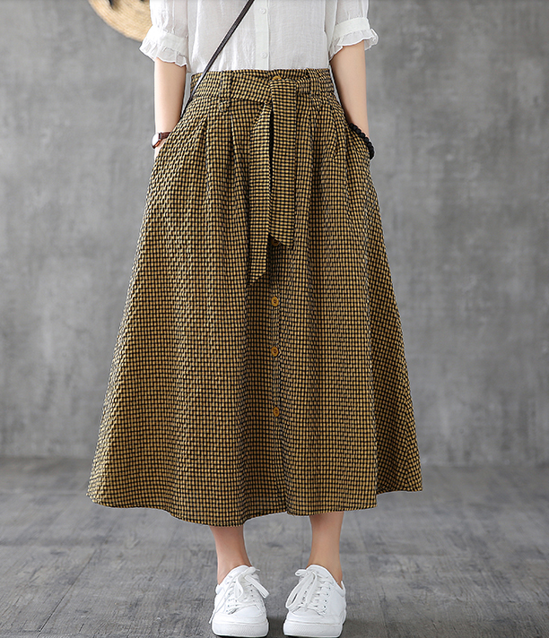 Casual Cotton Linen  loose fitting Women's Skirts  DZA200619 VPPBUY shop