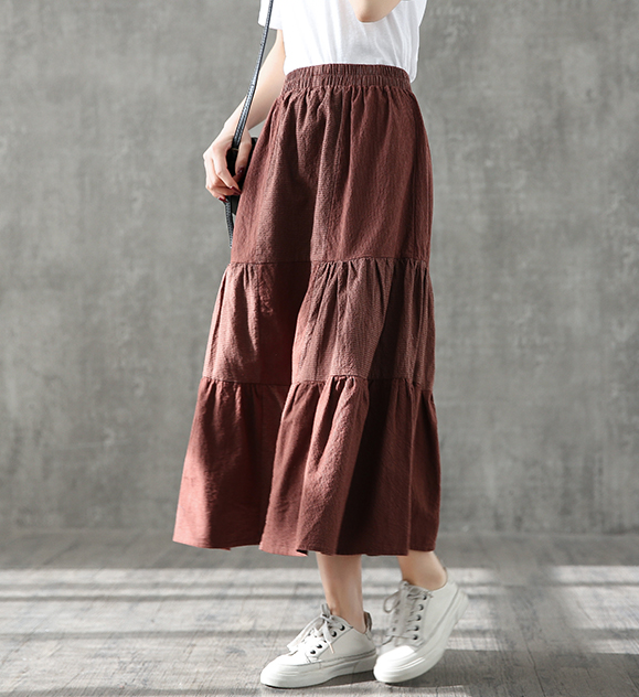 Casual Cotton Linen loose fitting Women's Skirts DZA2006117 VPPBUY shop