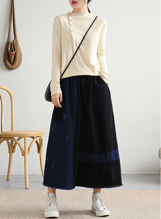 Casual Cotton Linen loose fitting Women's Skirts DZA2006116 VPPBUY shop