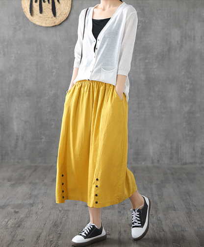 Casual Cotton Linen  loose fitting Women's Skirts  DZA200624 VPPBUY shop