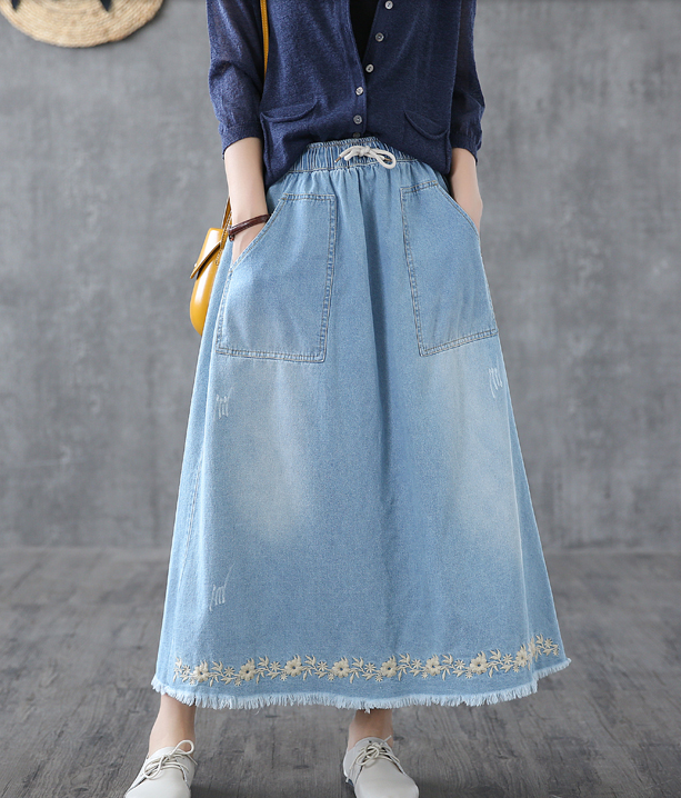 Denim Casual Cotton  loose fitting Women's Skirts  DZA200632 VPPBUY shop