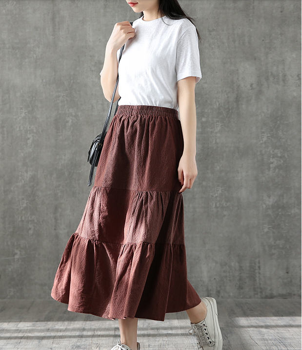 Casual Cotton Linen loose fitting Women's Skirts DZA2006117 VPPBUY shop