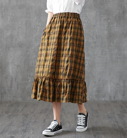 Casual Cotton Linen  loose fitting Women's Skirts  DZA200617 VPPBUY shop