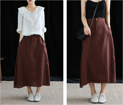 Casual Linen  loose fitting Women's Skirts  DZA200623 VPPBUY shop