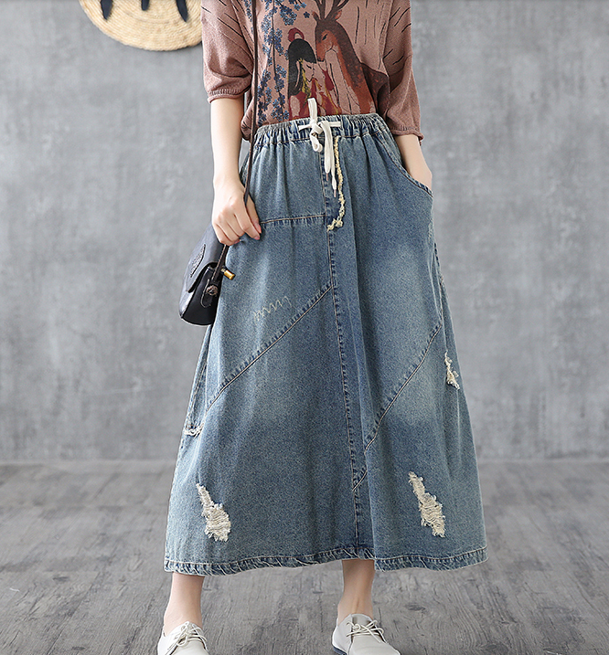 Denim Casual loose fitting Women's Skirts  DZA200634 VPPBUY shop