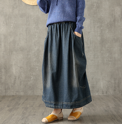 Denim Casual Cotton  loose fitting Women's Skirts  DZA200612 VPPBUY shop