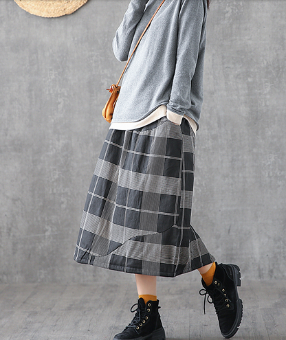 Plaid Casual Cotton loose fitting Women's Skirts DZA2006132 VPPBUY shop