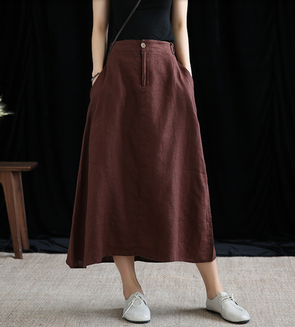 Casual Linen  loose fitting Women's Skirts  DZA200623 VPPBUY shop