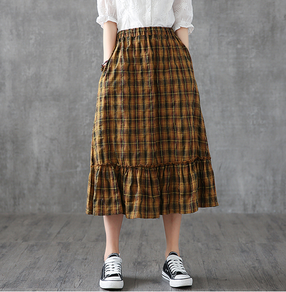 Casual Cotton Linen  loose fitting Women's Skirts  DZA200617 VPPBUY shop