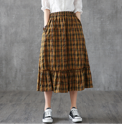 Casual Cotton Linen  loose fitting Women's Skirts  DZA200617 VPPBUY shop