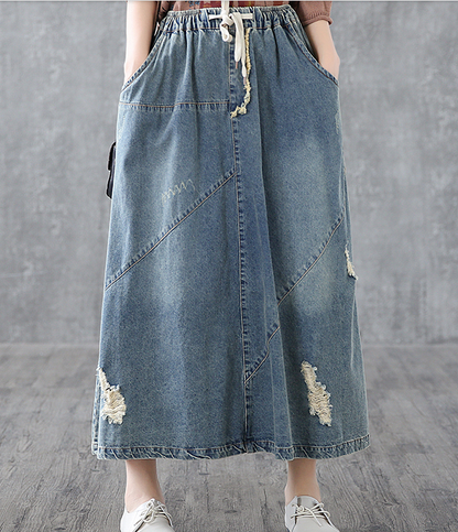 Denim Casual loose fitting Women's Skirts  DZA200634 VPPBUY shop