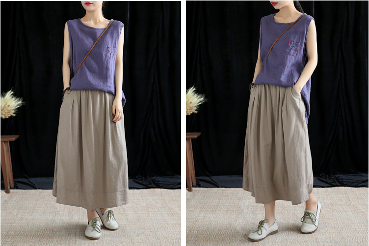 Casual Cotton Linen  loose fitting Women's Skirts  DZA200622 VPPBUY shop