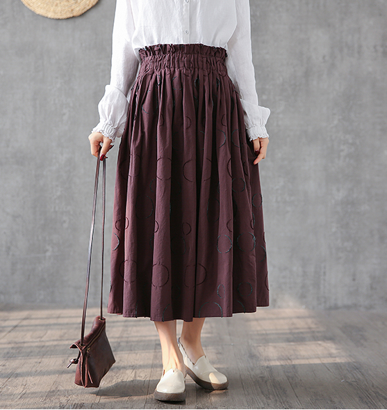 Casual Linen  loose fitting Women's Skirts  DZA200616 VPPBUY shop