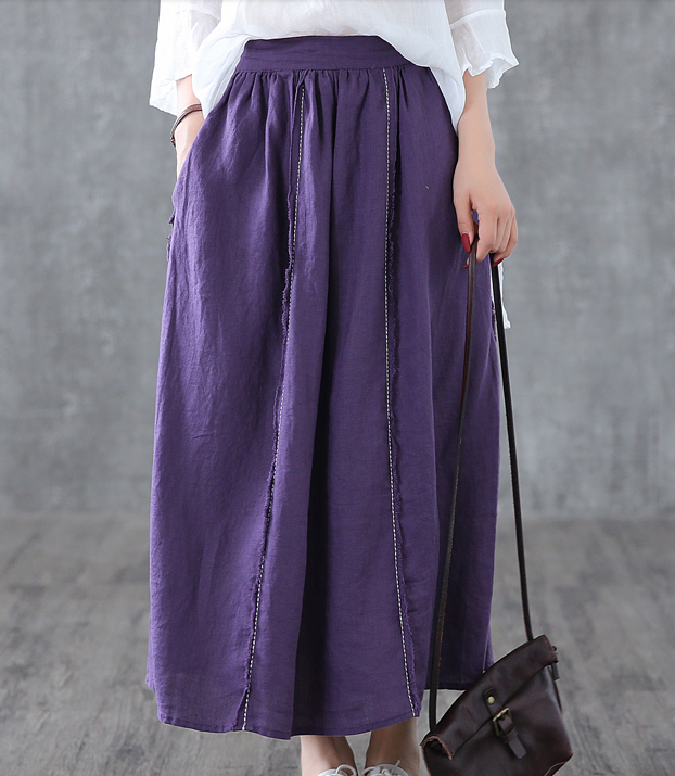 Casual Linen  loose fitting Women's Skirts  DZA200633 VPPBUY shop