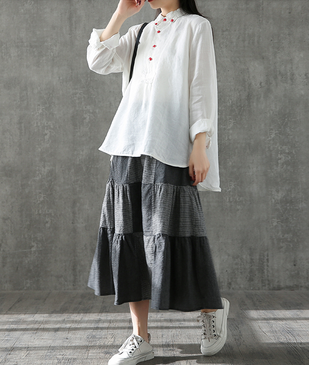 Casual Cotton Linen loose fitting Women's Skirts DZA2006117 VPPBUY shop