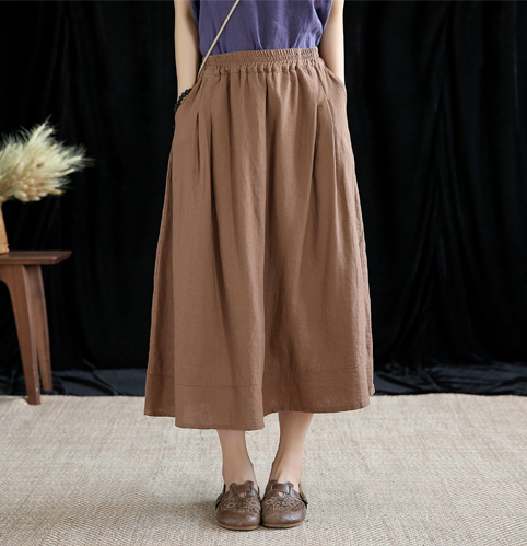 Casual Cotton Linen  loose fitting Women's Skirts  DZA200622 VPPBUY shop