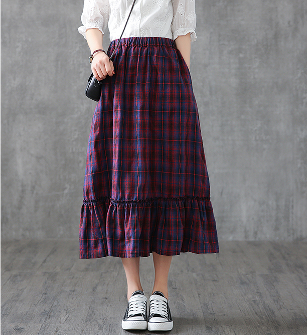 Casual Cotton Linen  loose fitting Women's Skirts  DZA200617 VPPBUY shop