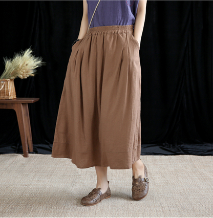 Casual Cotton Linen  loose fitting Women's Skirts  DZA200622 VPPBUY shop