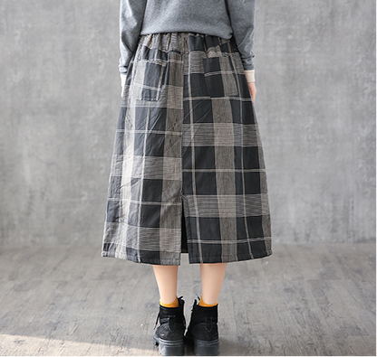 Plaid Casual Cotton loose fitting Women's Skirts DZA2006132 VPPBUY shop