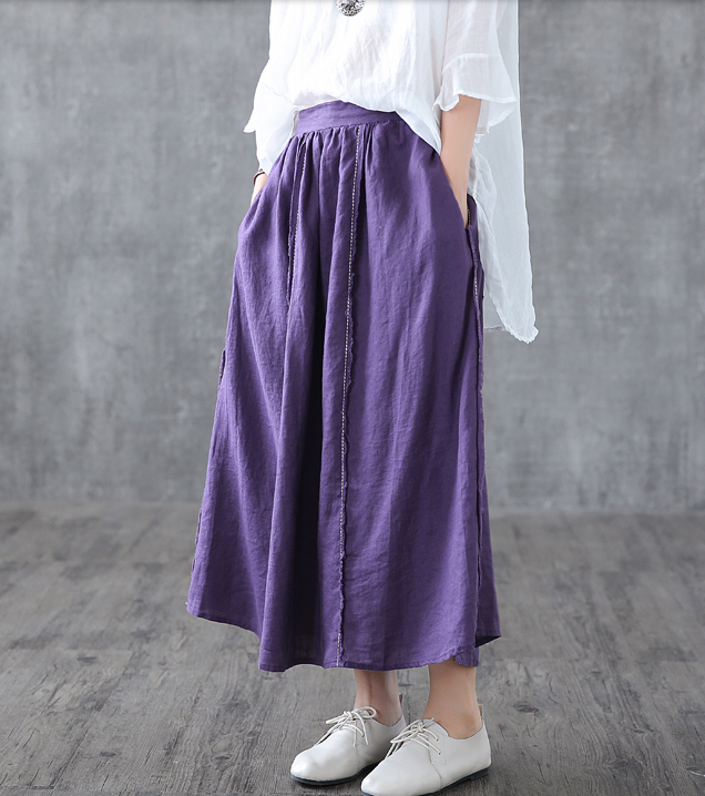 Casual Linen  loose fitting Women's Skirts  DZA200633 VPPBUY shop