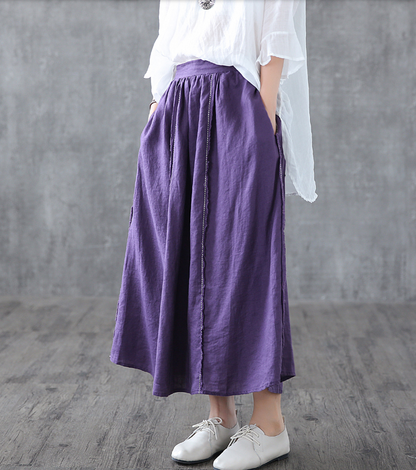 Casual Linen  loose fitting Women's Skirts  DZA200633 VPPBUY shop