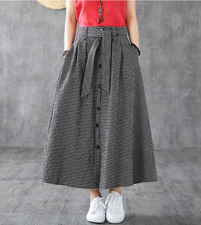 Casual Cotton Linen  loose fitting Women's Skirts  DZA200619 VPPBUY shop