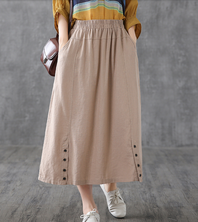 Casual Cotton Linen  loose fitting Women's Skirts  DZA200624 VPPBUY shop